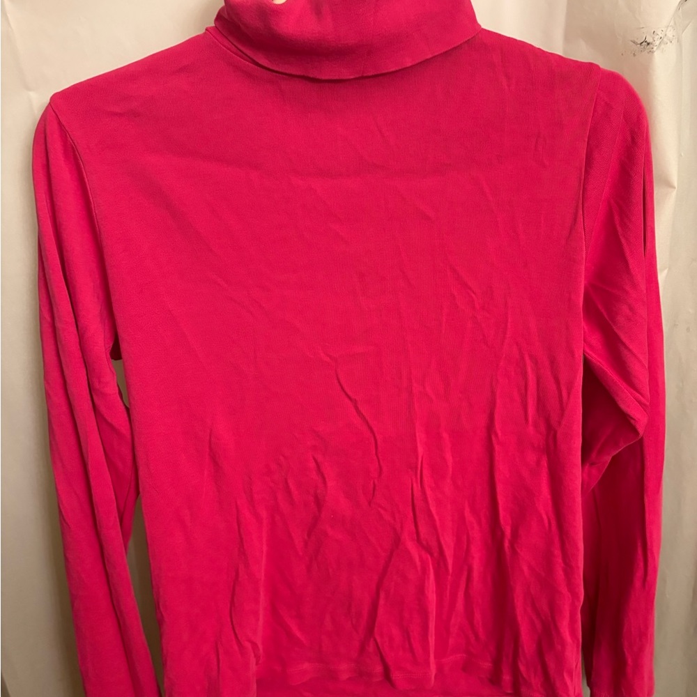 J. Crew Fuchsia Cotton Turtleneck